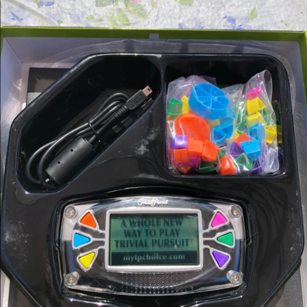 Digital trivial pursuit box opened
